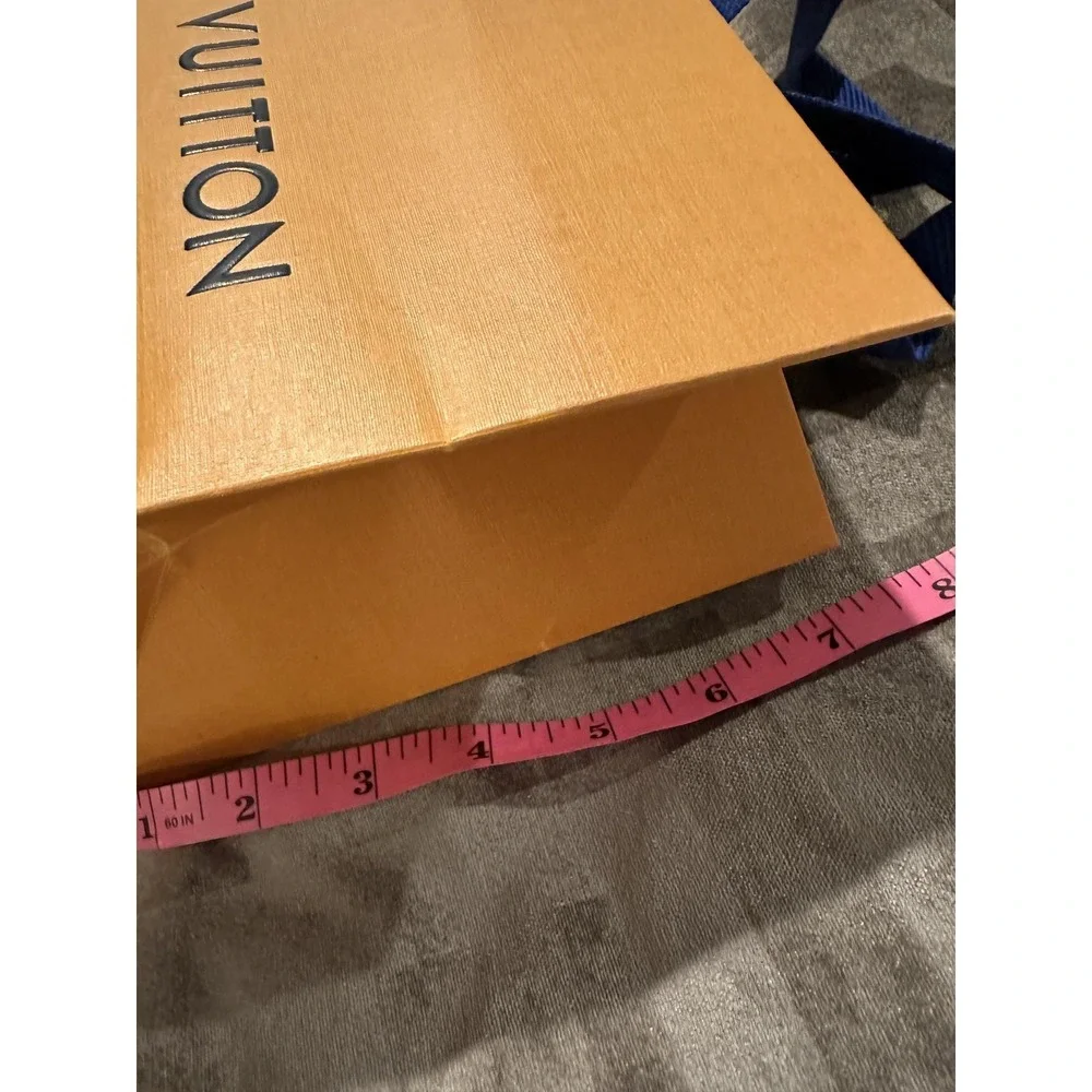 Louis Vuitton Orange Logo‎ Shopping Gift Paper Bag Blue Handles Small Size